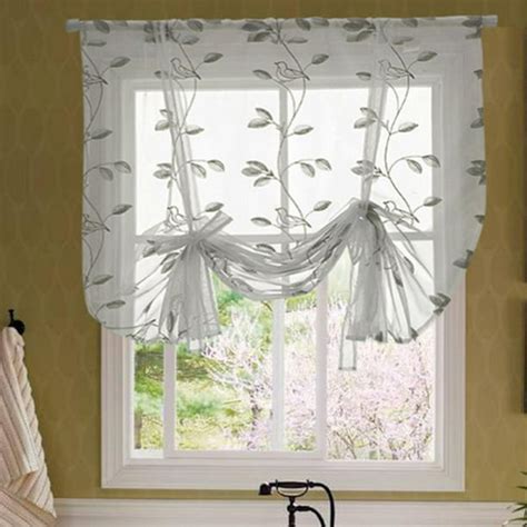 Roman Blind Blackout Window Shades,Wear Rod Style Embroidered Leaf Curtains for Windows,Doors ...