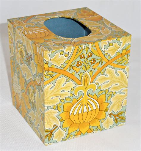 Tissue Box Cover with A William Morris Design Paper