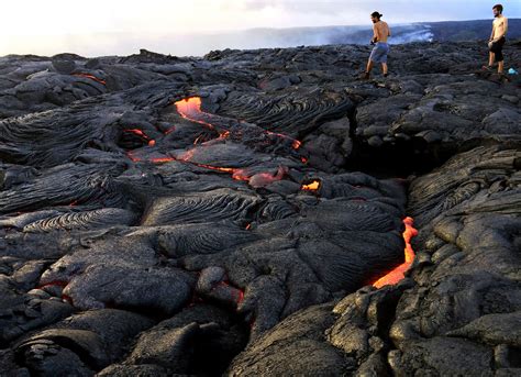 Lava from Hawaii’s volcano, Kilauea, oozes into the ocean