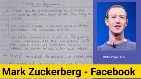 Biography Of Mark Zuckerberg | 10 lines on Facebook Founder| Complete ...