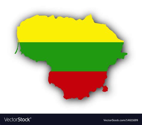 Map and flag of lithuania Royalty Free Vector Image