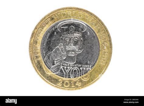 Closeup of british 2 pounds coin isolated on white background with clipping path Stock Photo - Alamy