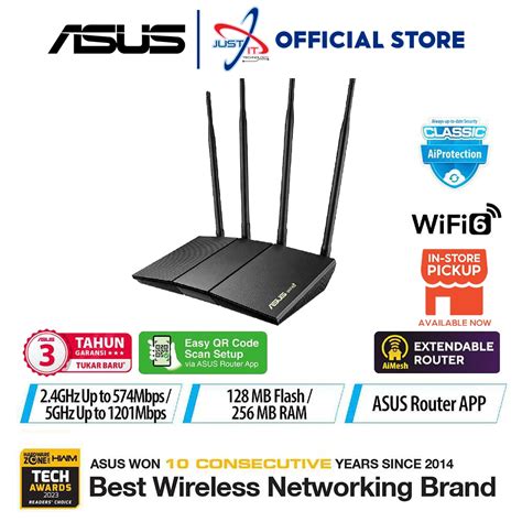 ASUS RT-AX1800HP V2 AX1800 DUAL BAND WIFI 6 WITH ULTRA-FAST WIFI SPEED | MU-MIMO | OFDMA ...