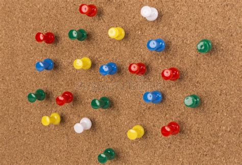 Cork Board with Lot a Colorful Pins. Stock Image - Image of office ...