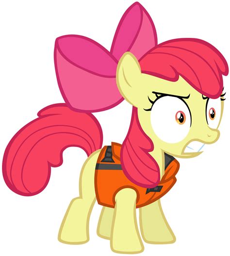 Angry Apple Bloom in a Life Vest by CloudyGlow on DeviantArt