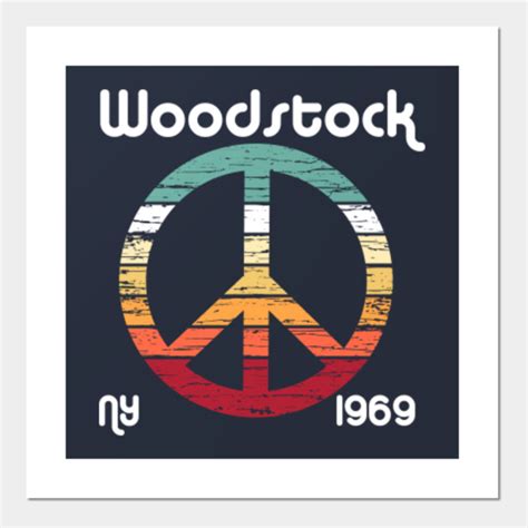 Woodstock NY 1969 Retro Vintage Peace Sign - Woodstock - Posters and Art Prints | TeePublic