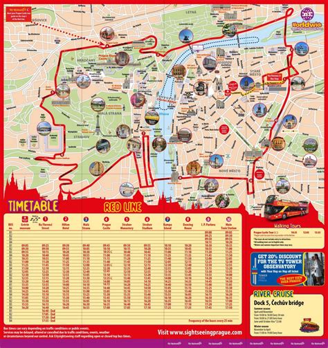 Map of Prague Bus Tour: hop on hop off Bus Tours and Big Bus of Prague