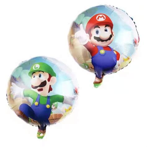 18 inches Round Super Mario game theme happy birthday party decorations aluminum foil balloon ...