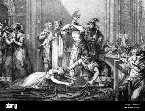 The execution of Mary Queen of Scots (engraving Stock Photo, Royalty Free Image: 132478634 - Alamy