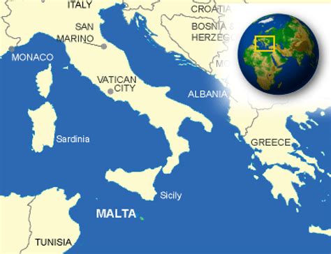 Malta map. Terrain, area and outline maps of Malta. | CountryReports ...