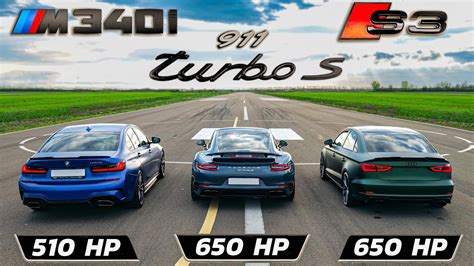 Audi S3 vs 911 Turbo S vs BMW M340i - YouTube