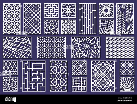 Laser cut template patterns, paper art or metal cutting panels. Abstract texture decorative ...