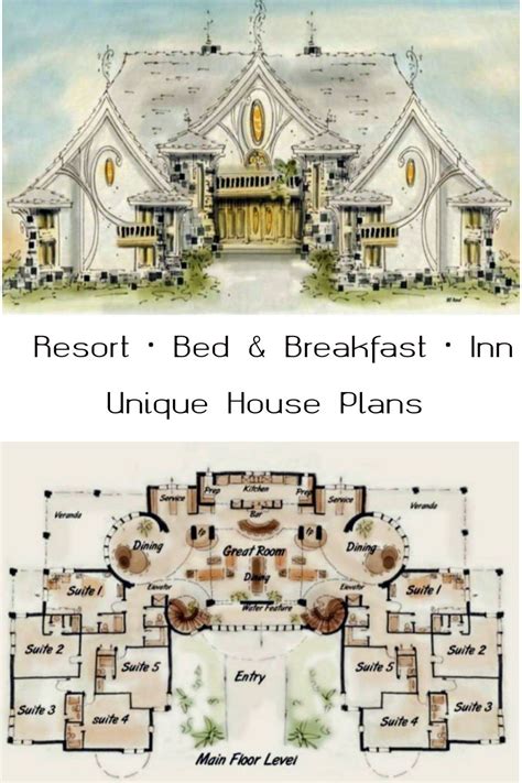 Resort Inn Plan | Unique House Plans Exclusive Collection