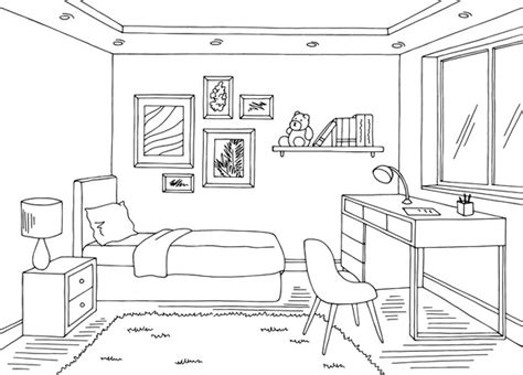 3,690 Cartoon Bedroom Black White Royalty-Free Photos and Stock Images ...