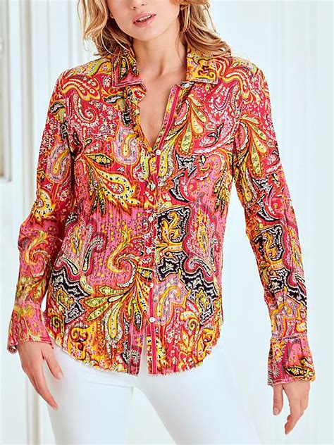 CINO - - CINO MULTI Printed Pure Cotton Crinkle Shirt - Size 10 to 16 (XS to L)