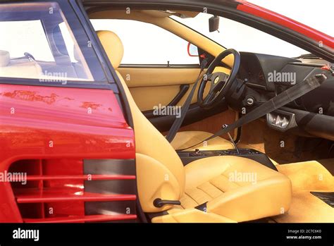 Interior of a Ferrari 512TR in Italy 1991 Stock Photo - Alamy