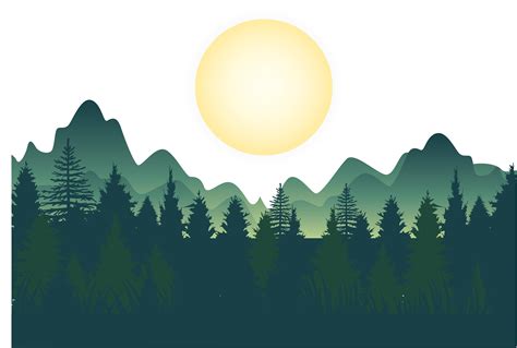 Forest Wallpaper - Night deep forest mountains vector png download ...