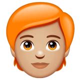 🧑🏼‍🦰 Person: Medium-Light Skin Tone, Red Hair Emoji on WhatsApp 2.23.2.72