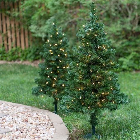 Outdoor Decorations - 2' Walkway Pre-Lit Winchester Fir Tree, 50 Warm ...