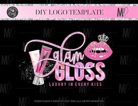 Lip Gloss Logo Design gloss Logo Design lip gloss Logo | Etsy