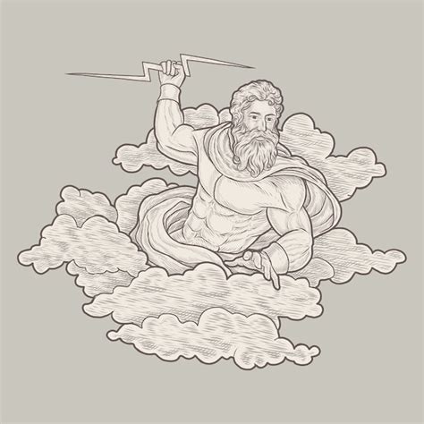 Premium Vector | Zeus vintage illustration