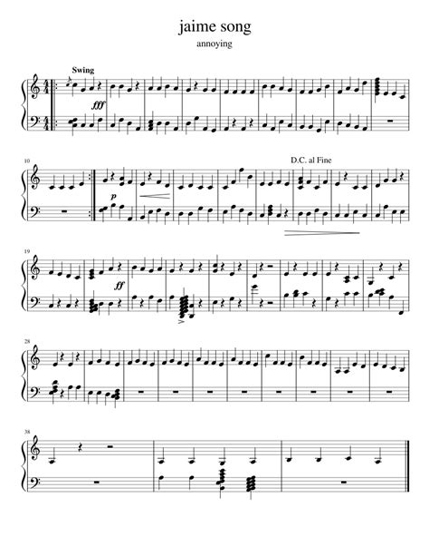 jamie song Sheet music for Piano (Solo) | Musescore.com