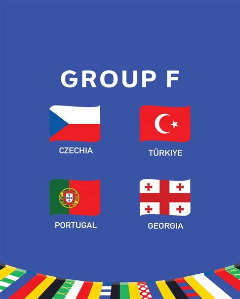 Group F Flag Ribbon European Nations 2024 Teams Countries European ...