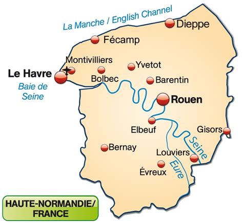 Map of Haute-Normandie as an overview map in - Stock image #10916914 ...