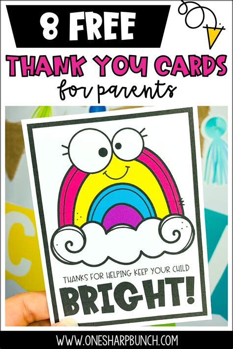 8 Free Parent Thank You Cards from Teachers | Teacher thank you cards ...