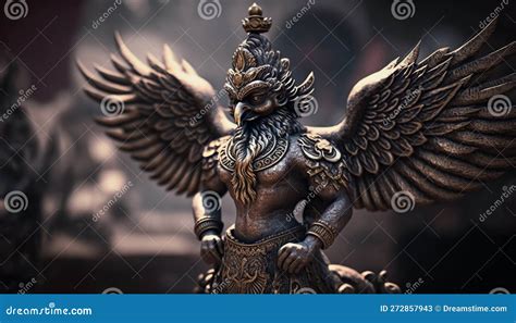 Majestic Garuda Sculpture: Symbol of Power and Devotion in Indian Mythology Stock Illustration ...