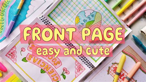 FRONT PAGE DESIGN for SCHOOL PROJECT or JOURNAL 💖 EASY AND CUTE TITLE PAGE IDEAS - YouTube