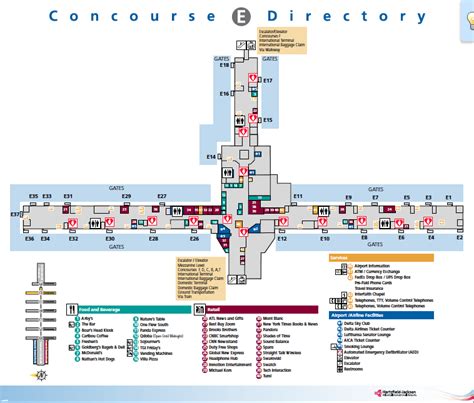 Map of Concourse E at ATL airport where One Flew South is located ...