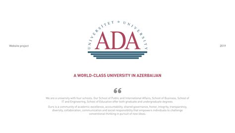 ADA University website design on Behance