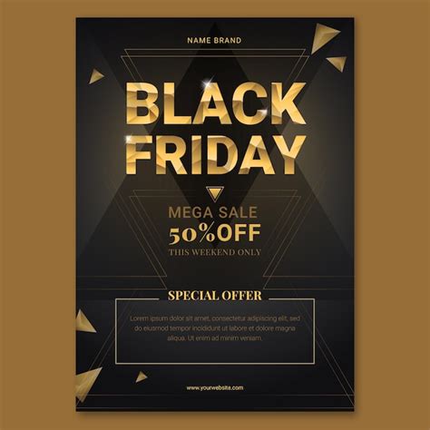 Free Vector | Gradient polygonal black friday vertical poster template