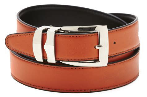 Men's Belt Reversible Bonded Leather Belts Silver-Tone Buckle Over 20 ...