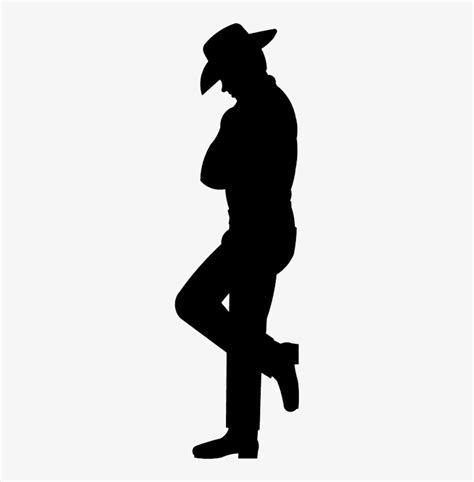 Download Cowboy Silhouette Png - Man Leaning Against Wall Silhouette ...