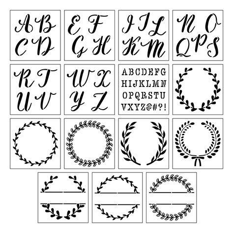 Alphabet Monogram Stencils by Craft Smart®, 12" x 12" - Walmart.com