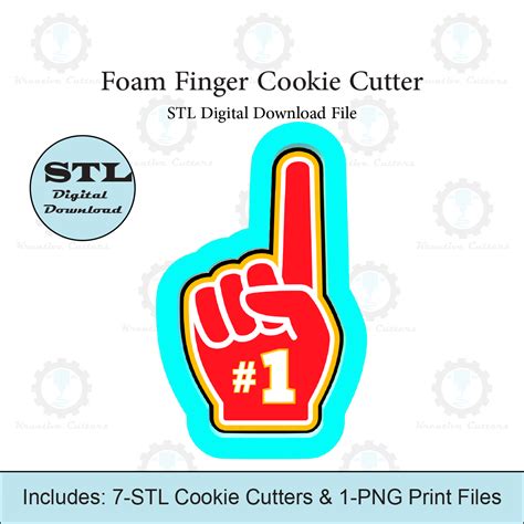 3D file Foam Finger Cookie Cutter | STL File 🍪・Template to download and ...