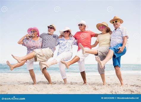 Happy Senior Friends Dancing Stock Photo - Image of male, affection ...