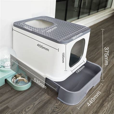 Cat Litter Box Kitty Toilet Fully Enclosed Trapping Sifting Odour ...