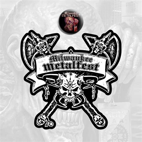 MILWAUKEE METAL FEST 4 INCH DIECUT STICKER + PIN BUNDLE | Martyr ...