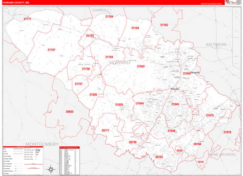 Howard County Zip Code Map – Map Vector