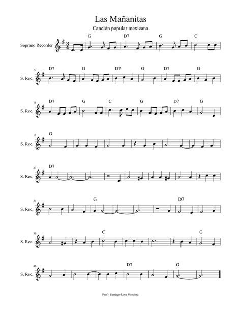 Las_Mananitas Sheet music for Recorder (Solo) | Musescore.com