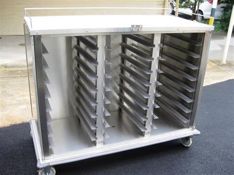 Stainless Steel Food Tray Trolley, Versigen, Towable, 24 Tray Inserts For Food Trays, 2 Doors ...