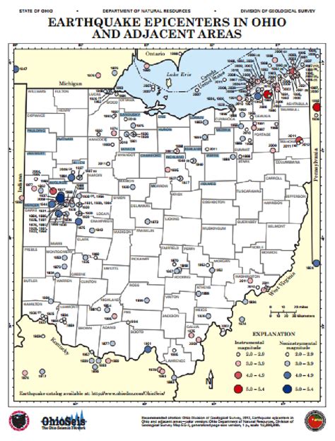 Map Of Ohio Fault Lines - Map Of The United States Of America