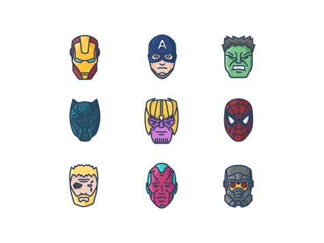 Avengers Infinity War Icon Set (Colour) by George Sawyer on Dribbble