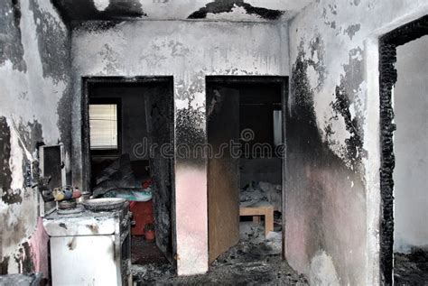 Burned House: Hallway and Rooms Stock Image - Image of abonded, indoor ...