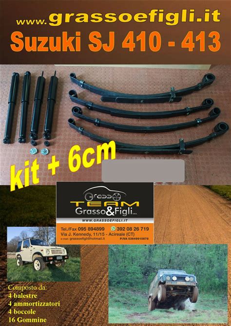 Kit rialzo off road 4x4 Suzuki SJ410 SJ413 Santana Samurai + 6 cm ...