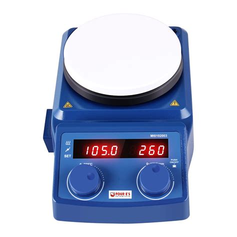 Four E’s 5 Inch LED Digital Hotplate Magnetic Stirrer with Ceramic Coated Plate 100-1500RPM,5L ...