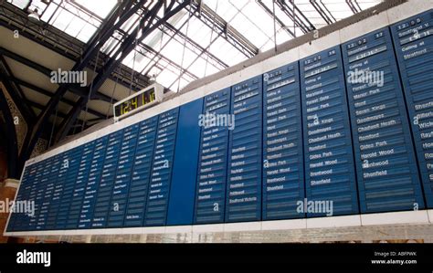 Train timetable Liverpool Street station London UK Stock Photo - Alamy